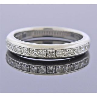 Tiffany &amp; Co Lucida Platinum Diamond Wedding Band Ring 