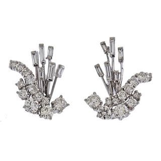 Platinum Diamond Cocktail Earrings