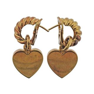 Pomellato 18k Gold Heart Charm Earrings