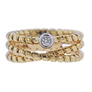 Micheletto 18k Gold Diamond Rope  Ring