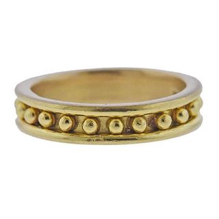Elizabeth Locke 19k Gold Granulated Band Ring