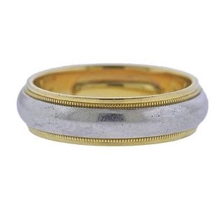 Tiffany &amp; Co Platinum Gold Wedding Band Ring