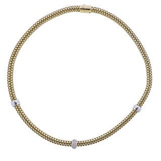 Roberto Coin Primavera 18k Gold Diamond Necklace