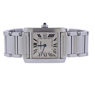 Cartier Tank Francaise Stainless Steel Quartz Watch 2485