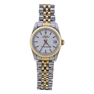 Rolex Datejust Midsize 18k Gold Steel Watch 68273