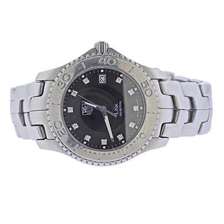 Tag Heuer Link Black Dial Diamond Steel Watch WJ113 0