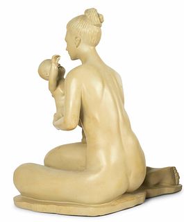 Mabel Landrum Torrey plaster sculpture depicting a mother and child.