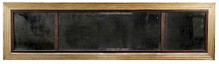 An early 19th century gilt framed triple plate overmantle mirror, with ebonised reeded borders and b