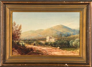 Felix Ziem Landscape with Castle Watercolor