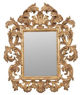 Florentine Rococo Style Carved Giltwood Mirror