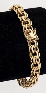 Vintage 14K Yellow Gold Byzantine Link Bracelet