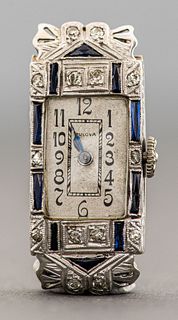 1920's Ladies Bulova 18K Diamond & Sapphire Watch