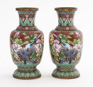 Chinese Cloisonne Enamel Vase, Pr