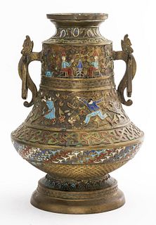 Japanese Bronze Cloisonne Vase