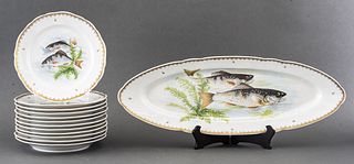 French Porcelain Fish Plates, 13