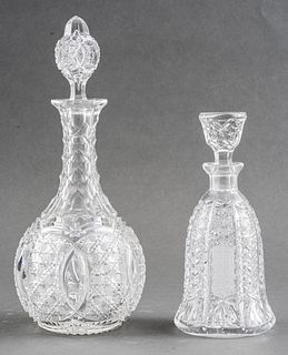 Cut Crystal Glass Decanters, 2
