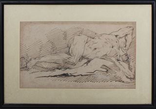 After Durer Drawing of Male Nude in Repose