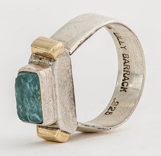 Lilly Barrack Silver & 14K Gold Fluorite Ring