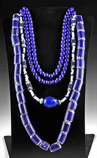 19th C. African Italian Glass Trade Bead Necklaces (4)