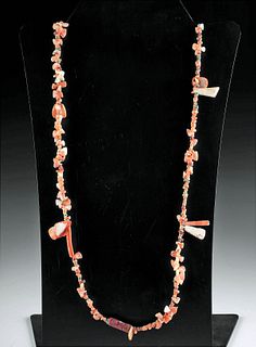 Moche & Chavin Shell, Turquoise, & Pyrite Bead Necklace