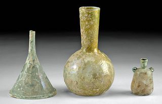 Roman Glass - 2 Vessels + 1 Funnel
