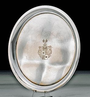 19th C. German Silver Plate w/ Crest, Koch and Bergfeld