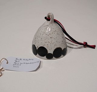 Jenifer Kobylarz, Ceramic Handmade  Bell, 2021, hand built speckled clay with glaze, 4  x 4 x 5 inches