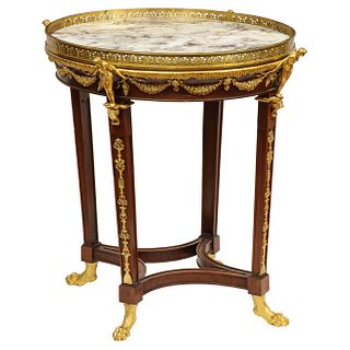Extremely Fine Russian Empire Ormolu Mounted Mahogany Center Table