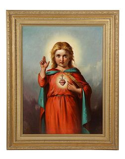 American School, (19th Century) Jesus Christ as A Baby Child, Oil Painting
C. 1860