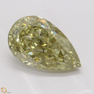 2.52 ct, Natural Fancy Brownish Greenish Yellow Even Color, VVS1, Pear cut Diamond (GIA Graded), Appraised Value: $25,100 