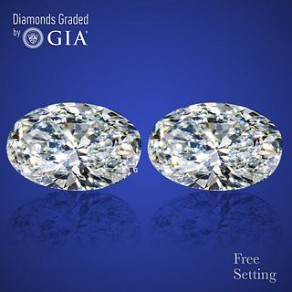 6.02 carat diamond pair Oval cut Diamond GIA Graded 1) 3.01 ct, Color E, VS1 2) 3.01 ct, Color D, VS2. Appraised Value: $263,500 