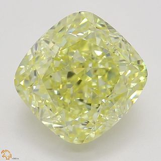 1.60 ct, Natural Fancy Yellow Even Color, VVS1, Cushion cut Diamond (GIA Graded), Appraised Value: $23,000 