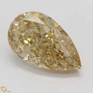 1.70 ct, Natural Fancy Yellow Brown Even Color, VVS1, TYPE IIa Pear cut Diamond (GIA Graded), Appraised Value: $20,000 