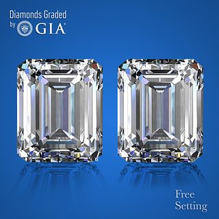 7.00 carat diamond pair Emerald cut Diamond GIA Graded 1) 3.50 ct, Color G, VVS2 2) 3.50 ct, Color G, VS1. Appraised Value: $275,700 