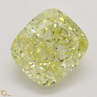 1.54 ct, Natural Fancy Yellow Even Color, VVS2, Cushion cut Diamond (GIA Graded), Appraised Value: $32,000 