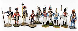 Hand-Painted Figurines of Napoleonic Era Soldiers, Lot of 8 
