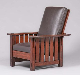 L&JG Stickley #498 Slatted Morris Chair c1908-1912