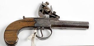 British Flintlock Boxlock Pistol by Hewson 
