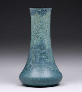 Large Grueby Pottery Matte Blue Vase c1910