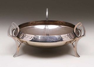 WMF Silver-Plated Secessionist Influenced Three-Leg Fruit Bowl c1910