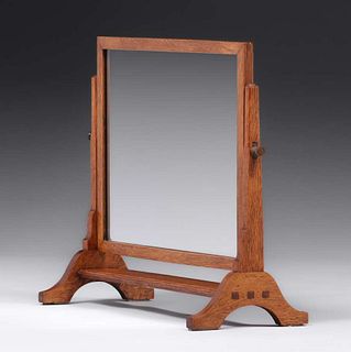 Arts & Crafts Oak Table-Top Mirror c1905