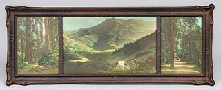 Antique Marin County Triptych Tinted Photos c1910s