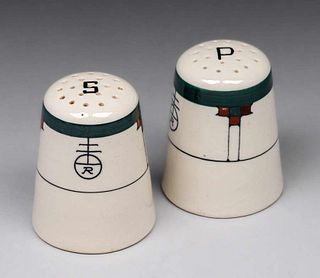 Roycroft Buffalo China Salt & Pepper Shakers c1920s
