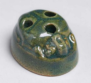 Small Fulper Pottery Scarab-Shaped Flower Frog c1910s
