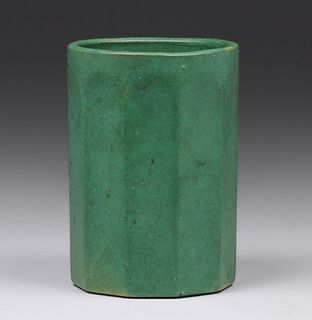 Zanesville Stoneware Matte Green Vase c1910s