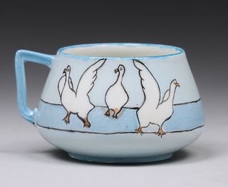 American Decorated French Porcelain Tea Cup 1918