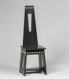 Arts & Crafts Black Painted Hall Chair c1910s