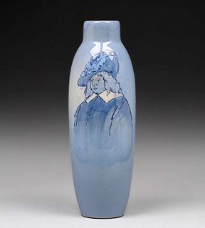 Louwelsa Weller Blue Dickensware Vase c1900s
