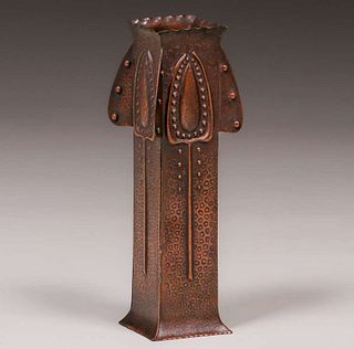 Arts & Crafts Hammered Copper Vase c1910