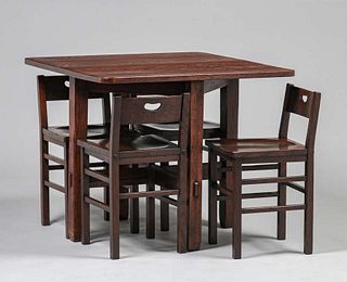 Stickley Brothers Breakfast Table & Chairs c1910